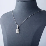 TOPGRILLZ 925 Sterling  Jesus Pendant Iced Out Silver