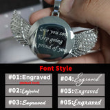 Hip Hop Pendant Bling CZ Memorial Picture Frames Projection Necklace Photo Custom Angel Wing Pendants