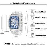 Big Wrist Full Diamond Quartz Watches