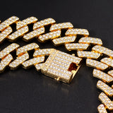 Punk Hip Hop Iced Out Rhinestones Cuban Chain