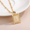 Custom Rectangle Uppercase Initial Necklace