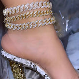 Hip Hop Iced Out Chunky Anklets Cuban Chain