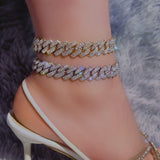 New Punk Prong Cuban Link Chain Anklet