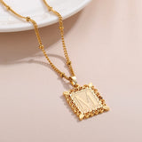 Custom Rectangle Uppercase Initial Necklace