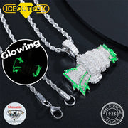 Glowing Fist Dollar Money Bag Pendant