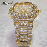 MISSFOX Fashion Iced Out Waterproof Watch