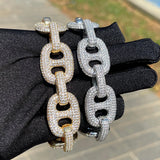 Real Copper Cubic Zirconia Hip Hop Bracelets