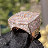 Iced Out Cubic Zirconia Prong Setting Hip Hop Ring