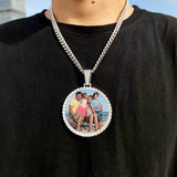 18k Silver Necklace Pendant Iced Out Cuban