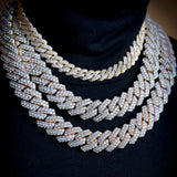 Iced Out Bling AAA Rhinestones Prong Cuban Link Chain