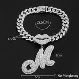 Fashion Rhinestones Cursive Letters Anklet For Women