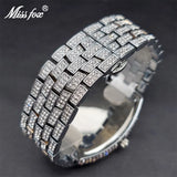 Big Wrist Full Diamond Quartz Watches