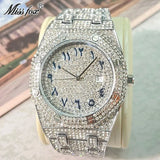 Brand MISSFOX Iced Diamond Waterproof Quartz Wristwatch