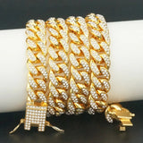 Hip Hop Shiny Cuban Link Chain Bracelets