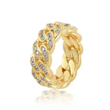 Iced Out Bling Cubi Zirconia Cuban Link Ring