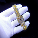 Fashion 16mm Iced Out Crystal Prong Cuban Link