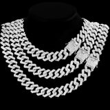 Punk Hip Hop Iced Out Rhinestones Cuban Chain