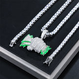 Glowing Fist Dollar Money Bag Pendant