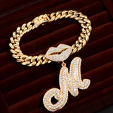 Fashion Rhinestones Cursive Letters Anklet For Women