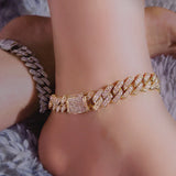 Hip Hop Iced Out Chunky Anklets Cuban Chain