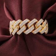 9K Cuban  Iced Link Gold Ring Miami