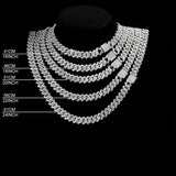 Trend Crystal Prong Cuban Link Chain For Women